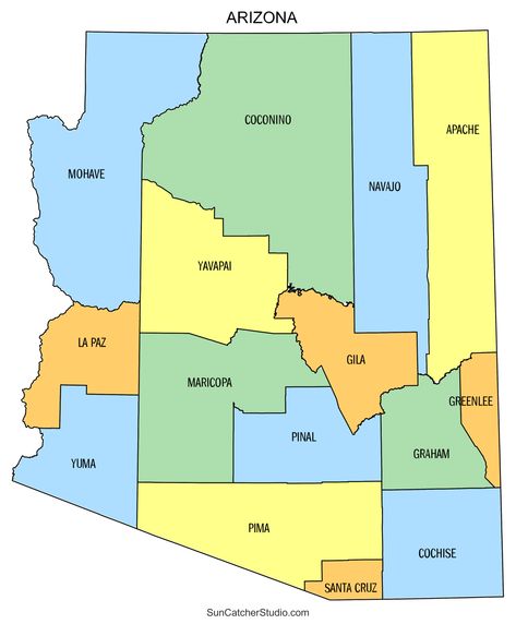 County Map, Arizona, Map, Pattern, Quick Saves, Color