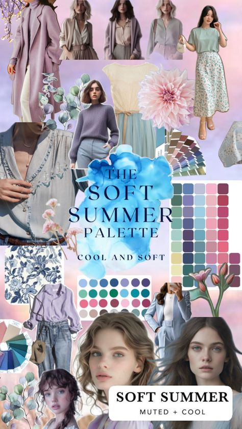 Soft Summer Palette, Soft Summer Color Palette, Cottagecore Dark, Soft Summer Colors, Summer Goth, Summer Color Palette, Pearl And Lace, Soft Summer, Color Analysis