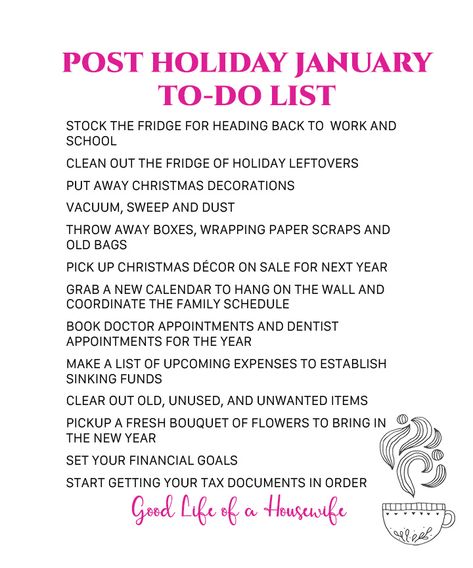 Despite the New Year bringing in the excitement of a fresh start and new goals, for us moms with kids in school, it’s still a half-way point to the school year and extra-curriculars. This means there is more to January then just picking out our New Year’s Resolutions. It’s an opportunity to get organized and plan out the year. To get your home in order after the holidays, here is a January to-do list. #januarytodolist #organization #orginzationprintable #cleaninglist #cleaningprintable January To Do List, New Years Resolution List, School Clean, Resolution List, Getting Organized At Home, Life Binder, Home Management Binder, Post Holiday, New Year Goals