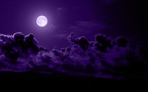 Dark Night, Dark Purple, Full Moon, Night Sky, Laptop, Moon, Wallpapers, Stars, Purple