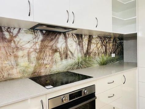 This printed glass splashback truly captures the beauty of the Australian bush. The natural tones of this design works perfectly with our clients kitchen. Printed Glass Splashbacks, Glass Splashbacks, Australian Bush, Kitchen Splashback, Glass Splashback, Natural Tones, Dream Kitchen, Gold Coast, Glass Design