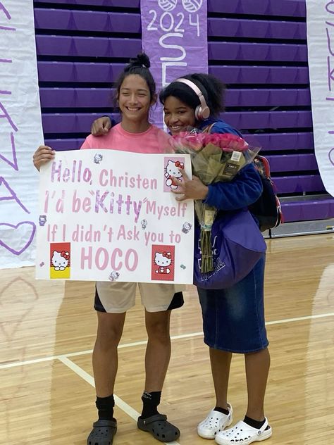 Hoco Hello Kitty Poster, Hello Kitty Campaign Posters, Hello Kitty Hoco Poster, Poster Campaign, Campaign Posters, Senior Year, Christening, Hello Kitty, Kitty