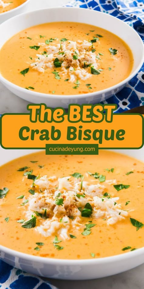 The BEST Crab Bisque Recipe – CucinaDeYung Cream Of Crab Soup Recipe, Crab Soup Recipe, Cream Of Crab, Crab Bisque Recipe, Bisque Recipes, Seafood Bisque Recipe, Crab Soup Recipes, Bisque Soup Recipes, Seafood Soups