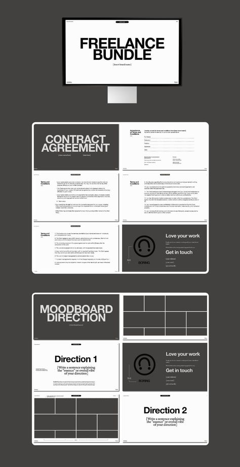 Freelance Branding Bundle (All 2023 Templates) in 2024 | Brand guidelines template, Branding template, Brand strategy template Slideshow Design, Guideline Template, Brand Guidelines Template, Project Proposal Template, Invoice Design, Brand Presentation, Branding Template, Portfolio Web Design, Ring Der O