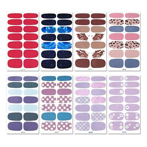 AmazonSmile: SILPECWEE 20 Sheets Solid Color Nail Art Stickers Decals 1Pc Nail File Self-Adhesive Nail Polish Strips Nail Wraps Manicure Kit for Women: Kitchen & Dining Paper Nail Kit Printable, Paper Nails Design, Nail Paper, Printable Nail Art, Dot Nail Art Designs, Polka Dot Nail Art, Doll Template, Christmas Nail Stickers, Boba Drink