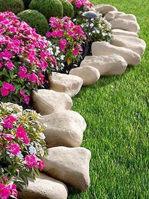 Landscape Edging Ideas: Faux Stones Landscaping Stones Edging, Fieldstone Edging, Diy Garden Edging, Garden Edging Stones, Landscape Edging Stone, Rock Edging, Garden Edging Ideas, Landscape Borders, Stone Decoration