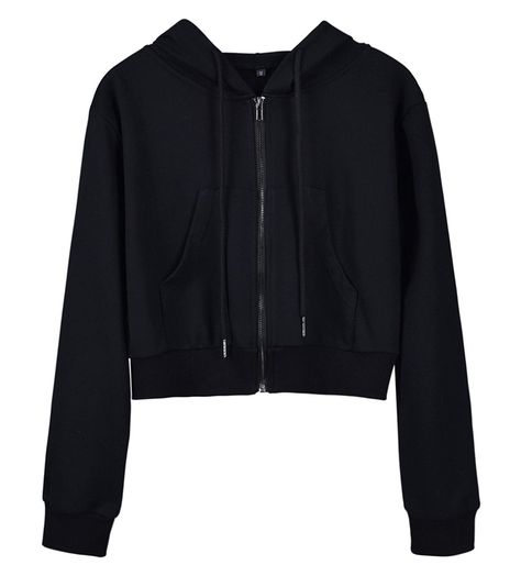 Workout Long Sleeve, Black Cropped Jacket, Cropped Zip Up Hoodie, Cropped Zip Up, Long Sleeve Workout, Crop Top Hoodie, Fashion Hoodies, Long Sleeve Tops Casual, Zip Up Hoodies