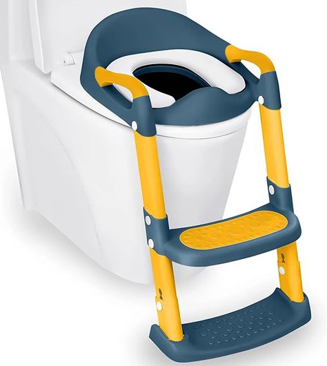 Potty Training Seat / Step Stool. 2 in 1 Potty Training Toilet for Kids. Baby Seat with Splash Guard & Anti-Slip Pad. Toilet For Kids, Baby Potty Seat, Potty Training Toilet, Potty Training Seats, Kids Toilet, Potty Seat, Potty Training Girls, Baby Potty, Toddler Step Stool