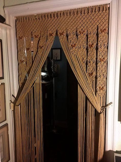 Private Listing For Dbrewer97 Wood Beaded Arch  by craftflaire Round Curtain Rod, Macrame Arch, Beaded Door Curtains, Arch Door, Door Beads, Beaded Curtain, Room Divider Curtain, Privacy Curtains, Curtain Room