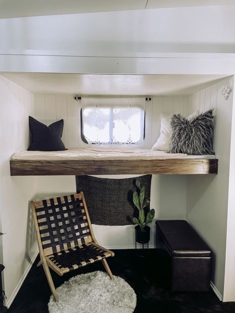 15 Renovation Ideas for an RV with Bunk Beds | RV Inspiration Bunk House Travel Trailer Remodel, Rv Bunk Room Remodel, Rv With Bunk Beds, Camper Bunk Bed Ideas, Rv Bunk Beds Ideas, Rv Bedroom Remodel, Camper Bunk Beds, Rv Bunk Beds, Corner Bunk Beds