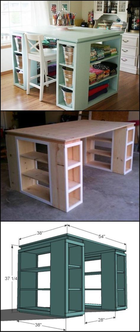 This would be the perfect DIY work station for my craft room! The storage system that will get your craft station organized now!: Koti Diy, Craft Supply Storage, Craft Station, Dream Craft Room, Work Station, Office Crafts, Craft Room Storage, Craft Room Office, Design Del Prodotto