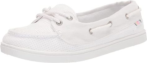 White Roxy Slip on Boat Shoe Classic Boats, Roxy Women, Boat Shoe, White Slip, All About Shoes, Terry Cloth, Amazon Fashion, Keds, Slip Ons