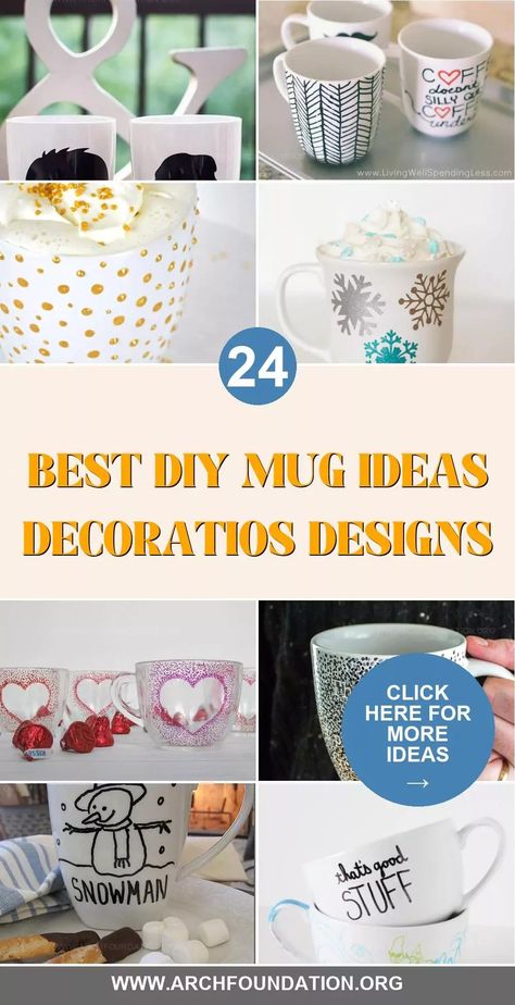 24 Exciting DIY Mug Designs for Crafty Weekends Decorated Coffee Mugs, How To Make Mugs With A Cricut, Diy Ceramic Bowl Painting, Diy Mugs Designs, Creative Mug Ideas, Mug Designs Ideas, Mug Painting Ideas Diy, Mug Decorating Ideas, Diy Painted Mugs