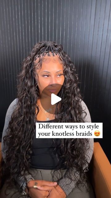 Layer Knotless Braids, Small Bohemian Knotless Braids Styles, Long Boohoo Braids, Ways To Wear Your Knotless Braids, Boho Knotless Braids With Sew In, Small Boho Knotless Braids Styles, Pick And Drop Braids Human Hair, Medium Boho Knotless Braids Body Wave, Boho Knotless Style Ideas