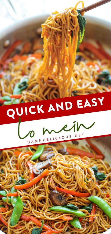 Asian Dinner For Two, 15 Minute Lo Mein, Quick Lo Mein Recipe, Easy Delicious Asian Recipes, Best Chinese Food Recipes At Home, Meal Prep Lo Mein, Asian Lo Mein Recipes, Cheap Lo Mein Recipe, Lo Mein Recipe With Hoisin Sauce