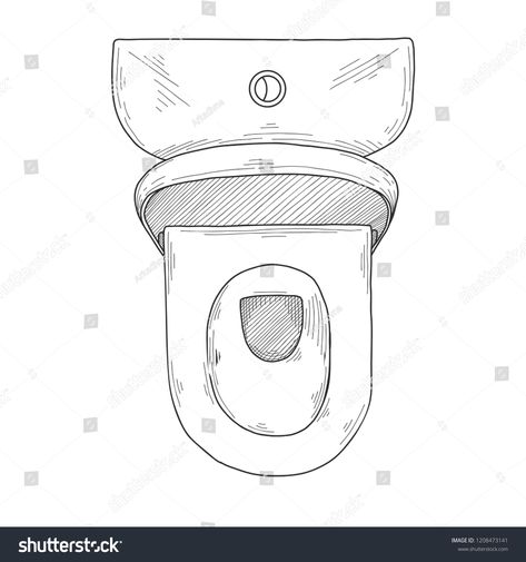 Sketch of toilet bowl isolated on white background. Vector #Ad , #Ad, #bowl#toilet#Sketch#isolated Toilet Bowl Drawing, Toilet Sketch, Toilet Drawing, Aesthetic Bathroom, Small Toilet, Bathroom Paint Colors, Bathroom Wallpaper, Toilet Bowl, Sketches Easy