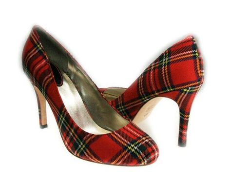 Tartan Shoes, Tartan Wedding, Plaid Heels, Tartan Fashion, Plaid Shoes, Perfect Wedding Shoes, Celtic Heritage, Shoe Gallery, Claudia Schiffer