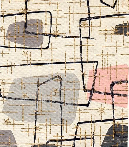 1950's wallpaper | Found more great original wallpaper....ju… | Flickr 50s Wallpaper, 1950s Wallpaper, 1950s Patterns, 1950s Design, Lines And Shapes, Retro Fabric, Atomic Age, Retro Wallpaper, Oscar Wilde