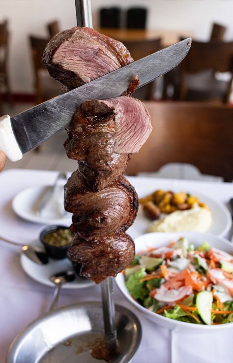 Brazilian Steak, Steakhouse Restaurant, Restaurant Steak, Dinner Buffet, Brazilian Steakhouse, Restaurant Catering, Restaurant Ideas, Steak House, Roasted Meat