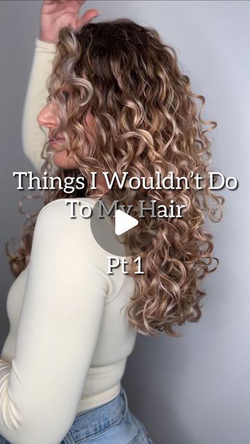 Candace Stuller on Instagram: "🫣😅 Things I wouldn’t do to my hair. Agree? Disagree?! ⁣ ⁣ Should I do a part 2?!�⁣ ⁣ #curlyhair #hairblogger #healthyhair #curls #prayerhandsforstraighthair" Styling Bangs With Curly Hair, How To Style Long Curly Hair, Curl Routine For Wavy Hair, How To Make Ur Curls More Defined, Second Day Curls Refresh, Hair Toturial, How To Avoid Stringy Curls, Long Curly Blonde Hair, Blond Curls