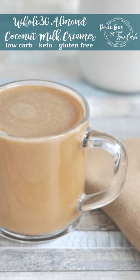 Finding a good Whole30 compliant almond milk or coconut milk can be tricky. Check out this easy peasy Low Carb Whole30 Almond Coconut Milk Creamer recipe. Coconut Milk Creamer Recipe, Coconut Milk Creamer, Almond Milk Creamer, Coconut Creamer, Whole 30 Meal Plan, Creamer Recipe, Gluten Free Sides, Homemade Almond Milk, Aip Recipes