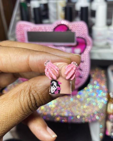 Press Ons Nails, Horror Nails, Fancy Nail Art, Home Nail Salon, Edgy Nails, Paws And Claws, Jelly Nails, Press Ons, Nail Charms