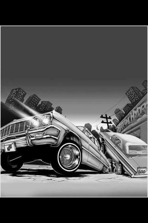 Art                                                                                                                                                     More Low Riders Drawings, Low Rider Drawings, White Lowrider, Low Rider Tattoo, Lowrider Drawings, Traditional Chicano Tattoos, Lowrider Tattoo, Art Chicano, Chicano Love