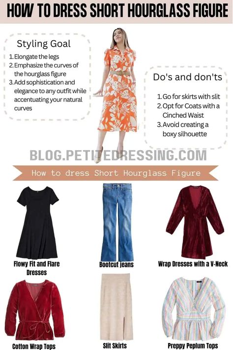 how-to-dress-Short-Hourglass-Figure.webp 1,000×1,500 pixels Petite Hourglass Figure, Short Hourglass, Petite Dressing, Pointy Toe Shoes, Single Breasted Coat, Form Fitting Dress, Mermaid Skirt, Fitted Top, Petite Outfits