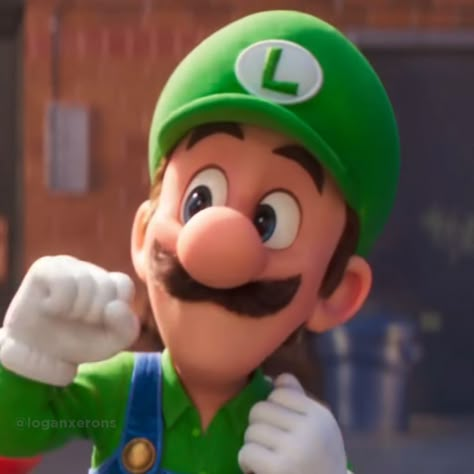 Luigi Super Mario Bros Movie, Luigi Profile Picture, Luigi Mario Movie Icon, Luigi Movie Icon, Super Mario Bros Aesthetic, Luigi Pfp Icon, Donkey Kong Pfp, Donkey Kong Mario Movie, Luigi Pfps