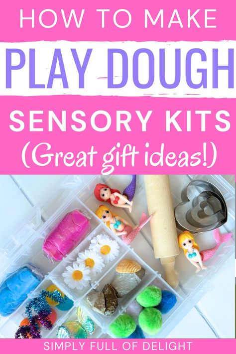 DIY playdough kit for kids Diy Playdough Sensory Kit, Playdough Sensory Bin, Diy Play Dough Kit, Play Dough Kits Diy, Playdough Kits Diy, Diy Playdough Kit, Easy Diy Playdough, Play Doh Birthday Party, Play Dough Kits