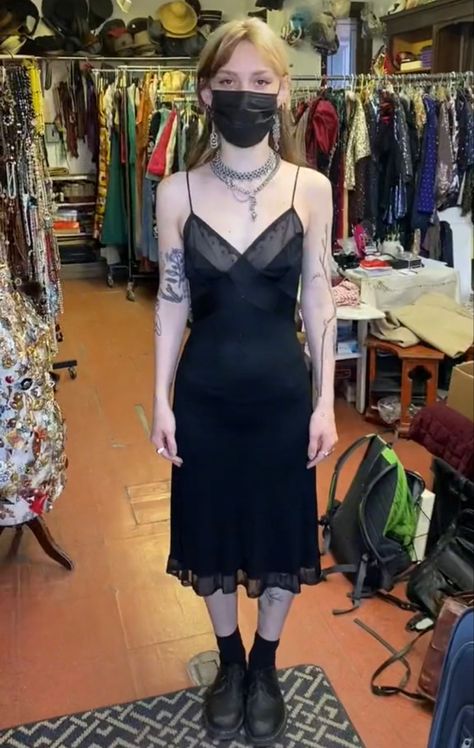 Casual Slip Dress Outfit, 90s Goth Outfits, 90s Witch, Alt Summer Outfits, Slip Dress Outfit, Summer Goth, Goth Dress, Special Occasion Outfits, Big Clothes