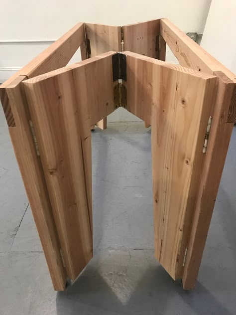 Prototyping an Inexpensive Set of Folding Table Legs Out of Construction Lumber - Core77 Folding Table Diy, Folding Table Legs, Foldable Furniture, Wood Table Legs, Woodworking Table, Folding Furniture, Diy Holz, Tables Diy, Camping Table