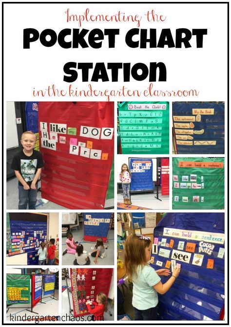 Kindergarten Stations, Literacy Work Stations, Pocket Chart Center, Classroom Kindergarten, Pocket Chart Activities, Literacy Centers Kindergarten, Kindergarten Language Arts, Classroom Centers, Kindergarten Centers