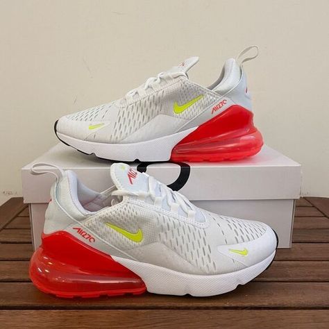 Nike Air Max 270 Women 7.5 Nike Air Max 270 Women, Nike Air Max 270 White, Nike Air Max 98, Rainbow Sneakers, Nike Internationalist, White Casual Shoes, Nike Air Shoes, Nike Tennis Shoes, Nike Air Max Tn