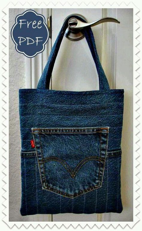 Återvinna Jeans, Tas Denim, Tote Bag Pattern Free, Jean Purses, Quilted Denim, Japanese Knot Bag, Jean Purse, Blue Jeans Crafts, Best Tote Bags