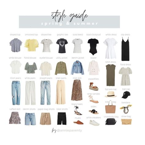 Spring/Summer Full Style Guide — Annie Paventy Annie Paventy, Summer Style Guide, Fashion Dictionary, Flat Brim Hat, Heel Accessories, Black Strappy Heels, Follow My Instagram, Spring Style, Style Guide