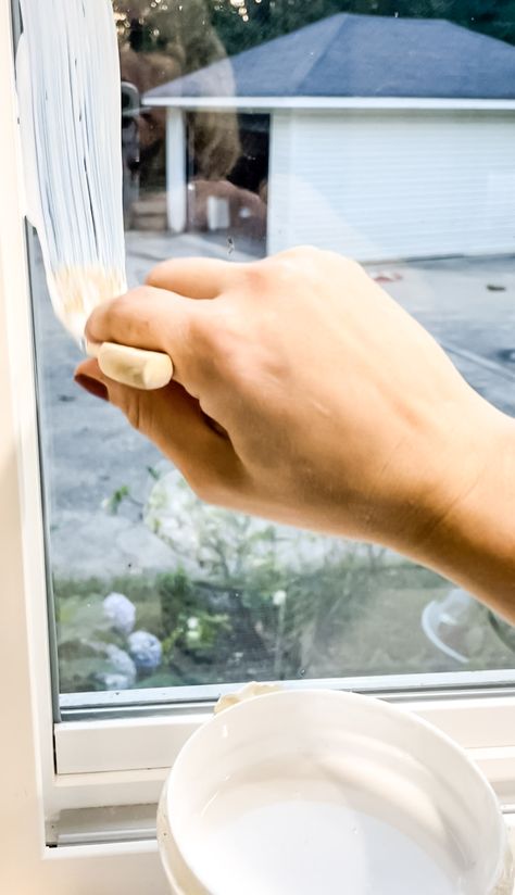 How To Paint Trim Around Windows, Painting Trim Around Windows, Repaint Aluminum Window Frames, Framing Exterior Windows, Painting Window Trim White, Painted Interior Window Frames, How To Paint Metal Window Frames, Spray Paint Window Frame, Paint Aluminum Window Frame