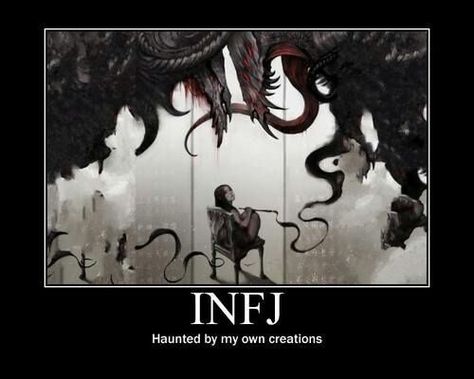 INFJ: Haunted by my own creations. Istp Estp, Enfp Entp, Intj Infp, Personalidad Infj, Infj Psychology, Rarest Personality Type, Mbti Type, Infj Type, Intj And Infj