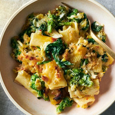 Cheesy Baked Pasta, Alison Roman, Roman Food, Baked Pasta, Broccoli Rabe, Making Pasta, Pasta Bake, Vegetarian Dishes, Bon Appetit