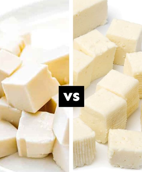 Tofu and paneer are both creamy vegetarian substitutions for meat. But what's the difference between them? Tofu vs paneer - let's break it all down! Is Tofu Healthy, Grilled Paneer, Paneer Cheese, Aged Cheese, Food Scientist, Vegetarian Burger, Taco Meat, Milk Cow, Asian Dishes