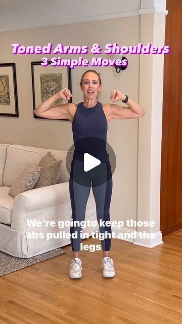 Michelle L’Heureux Wilson on Instagram: "Perfect for beginners-no weights-3 simple moves-get toned arms and shoulders. Count of 30 for each move. Make sure and stretch your arms when done. #armsandshoulders #upperbodyworkoutsforwomen #tonedarms #beginnerworkout #womensfitness #womensfitnessmotivation  #fitover40mom #fitover50women #fitover60women #athomeworkouts #youcandoit #believeinyourself" Exercises For Upper Arms, Best Way To Tone Arms Fast, How To Tone Your Arms, Upper Arm Exercises For Women Over 50, Home Arm Workout No Weights, Hands Workout For Women, How To Tone Arms Quickly, Arms Exercises Women, No Weight Arm Workout