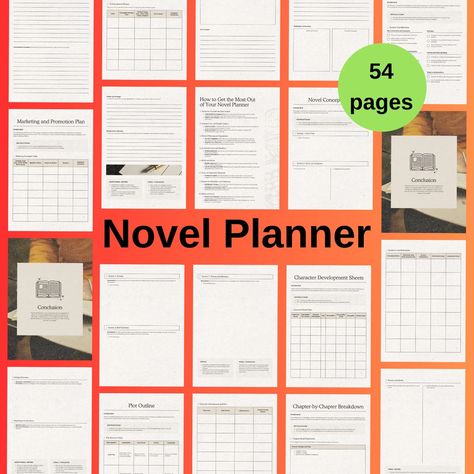 Novel Planner Novel Planner Template, Novel Planner, Goal Setting Sheet, Plot Structure, Plot Outline, Writing Goals, Planner Pdf, Best Novels, Health Design