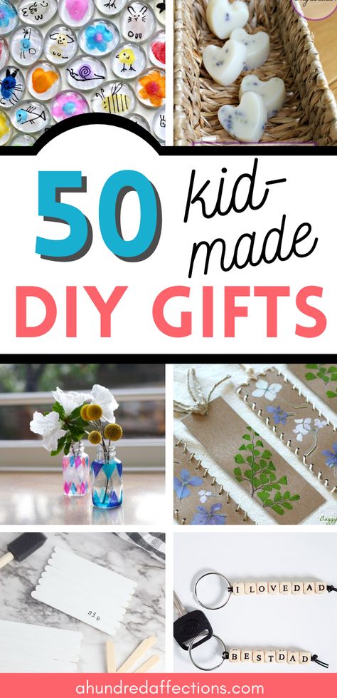 Diy Gifts Made By Kids, Holiday Gift Crafts For Kids, Diy Gift For Parents From Kids, Kids Diy Gifts For Christmas, Diy Gift Ideas For Kids To Make, Kids Gift Crafts, Home Made Gifts From Kids, Kids Diy Christmas Gifts For Family, Diy Kids Christmas Gifts For Parents