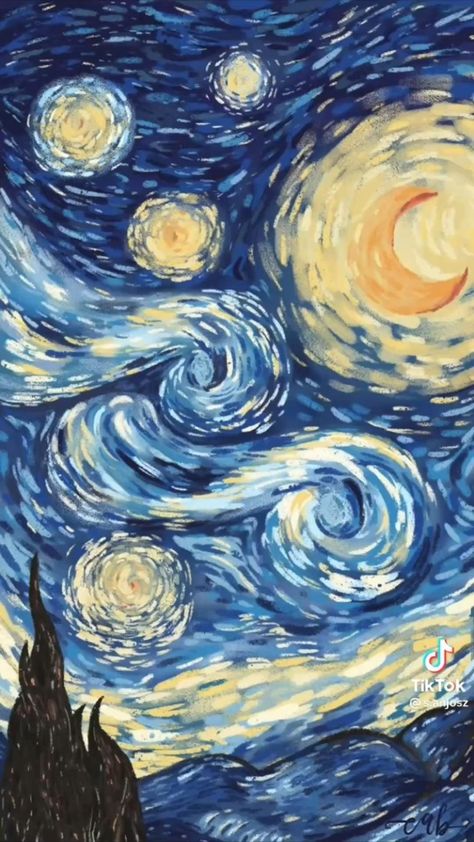 �فنسنت فان جوخ, Starry Night Wallpaper, Arte Van Gogh, Abstract Wallpaper Design, Deco Poster, The Starry Night, Van Gogh Art, Art Deco Posters, Starry Night Van Gogh