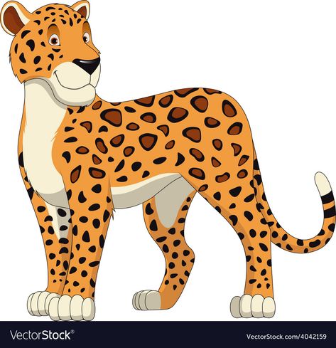 Good leopard Royalty Free Vector Image - VectorStock Cartoon Cheetah, Cartoon Jaguar, Cheetah Cartoon, Leopard Clipart, Angry Dog, Tiger Drawing, Cute Tigers, Dog Vector, Monkeys Funny