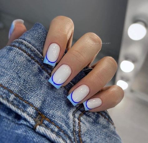 Summer Blue Nails, Blue Nails Ideas, Michelle Nails, Acrylic Toe Nails, Wow Nails, Nails Now, Blush Nails, Nails Blue, Cute Gel Nails