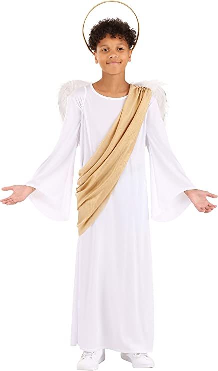 Simple Angel Costume Diy, Angel Costume Nativity, Boy Angel Costume, Boys Angel Costume, Toddler Angel Costume, Kids Angel Costume, Angel Costumes, Nativity Play, Nativity Costumes