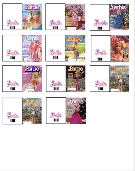 The Barbie Magazine Covers Are Lined Up On Each Other's Back Side, And image and visual related images Barbie Miniatures Printables Free, Miniature Puzzle Printable, Mini Printables Dollhouse Miniatures, Barbie Miniatures Diy, Barbie Printables My Froggy Stuff, Barbie Miniatures Printables, Miniature Printables Templates, Migues Miniatures, Diy Tiny Books