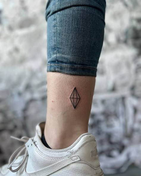 Sims, tattoo, sims tattoo, 8bit Tattoo Ideas, Simple Gaming Tattoo, Small Nerd Tattoos, Minimalist Nerd Tattoo, Simple Gamer Tattoos, Minimalist Gaming Tattoo, Sims Inspired Tattoo, Sims Tattoo Ideas Real, Sims Plumbob Tattoo