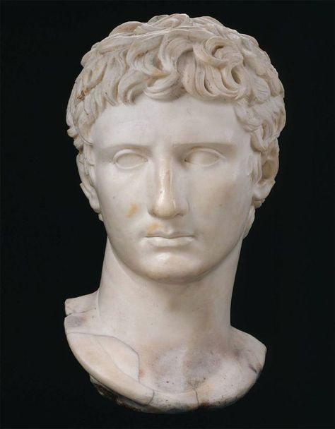 Augustus, Roman bust (marble), 1st century AD, (Museum of Fine Arts, Boston). Roman Busts, Emperor Augustus, Marble Bust, Rome Antique, Empire Romain, Roman Sculpture, Art Ancien, Roman Emperor, Roman History